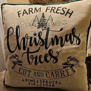 Farm Fresh Christmas Trees Decorative Pillow 14x14 Brand New Without Tags